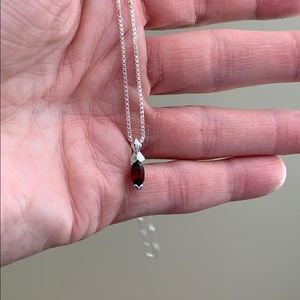 925 silver and garnet necklace *dainty*